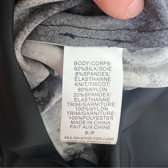 Cami NYC Silk Black Marble Romy Lace Trim Bodysuit Size S - Picture 11 of 11